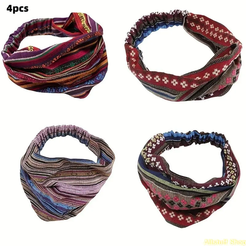 Women's 2026 European-American High-End Brand Fashion Camouflage Wide Headscarf - Female Sports & Outdoor Hair Accessory, Casual Ethnic-Style Headband