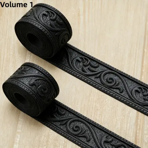 90.55 Inch 3D Embossed Flexible Foam Wall Trim, Luxury Crown Pattern, Self-Adhesive Wallpaper Border, Wall Decor Strip, Baseboard Accent Strip, Accent Wall Peel and Stick