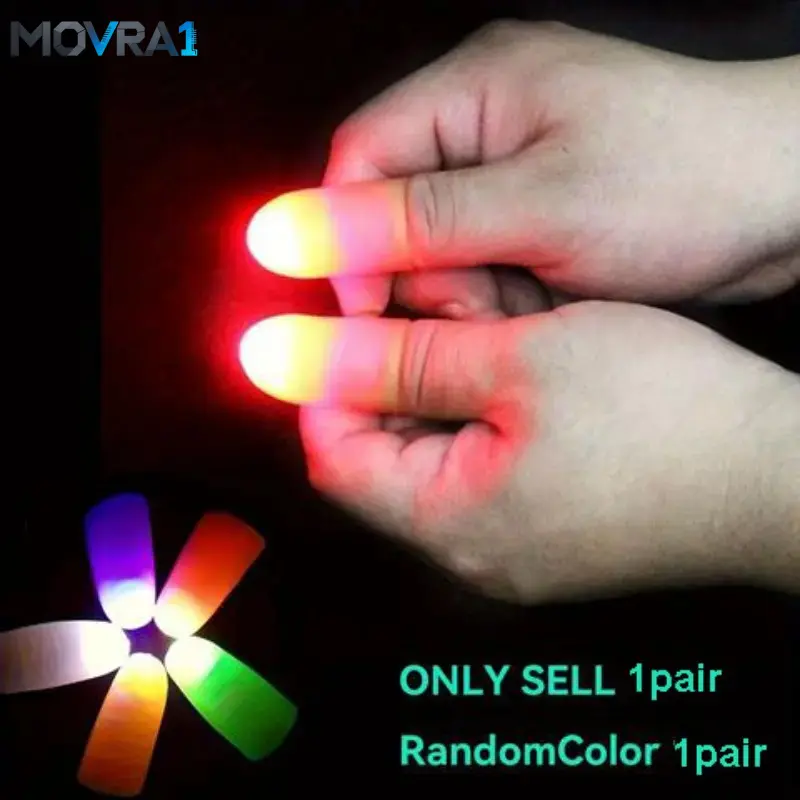 MOVRA1 Light Up Finger Light, 1 Pair Glow Finger Light, Novelty Thumb Toy Nighttime Stage Performances & Party Favors, Light Up Toys, Party Supplies, LED Light, Battery Powered Light, Illuminating LED