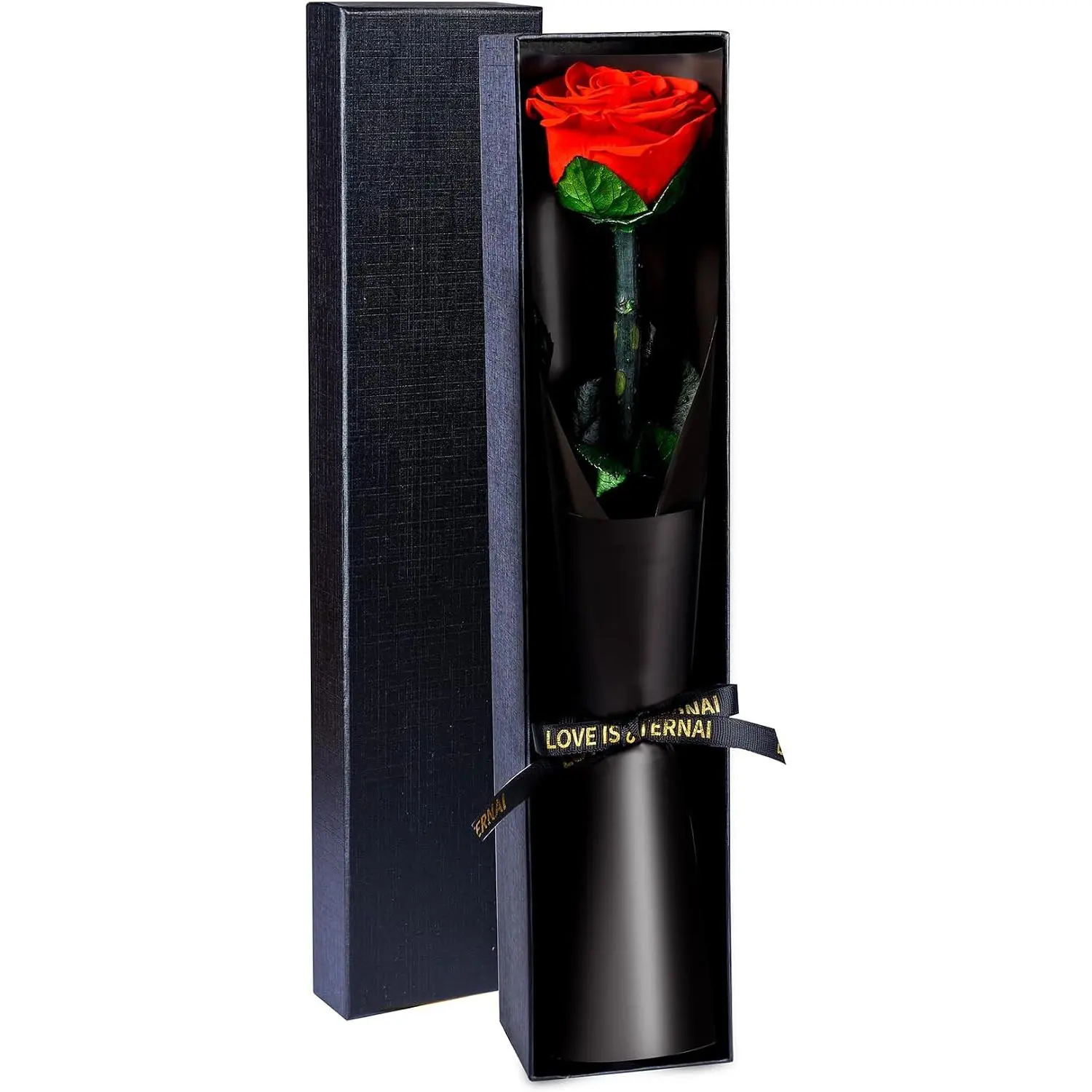Preserved  Gifts for Women,  for Delivery, Single Roses with Stem, Valentines Day Roses Gifts for Her,  Day  for Mom (Red, Single Rose)