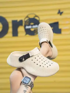 Couple Hollow Out Sandals, Back Strap Design, Unisex Lightweight Anti-Slip, Slip-On Casual Flip Flops, Sizes 35-45, Breathable, Summer Essential