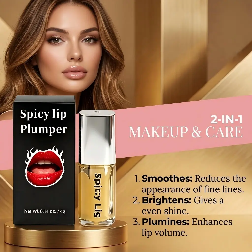 Spicy Lip Plumper — Fuller-Looking Lip Plumper Gloss, Non-Sticky, High-Shine Finish
