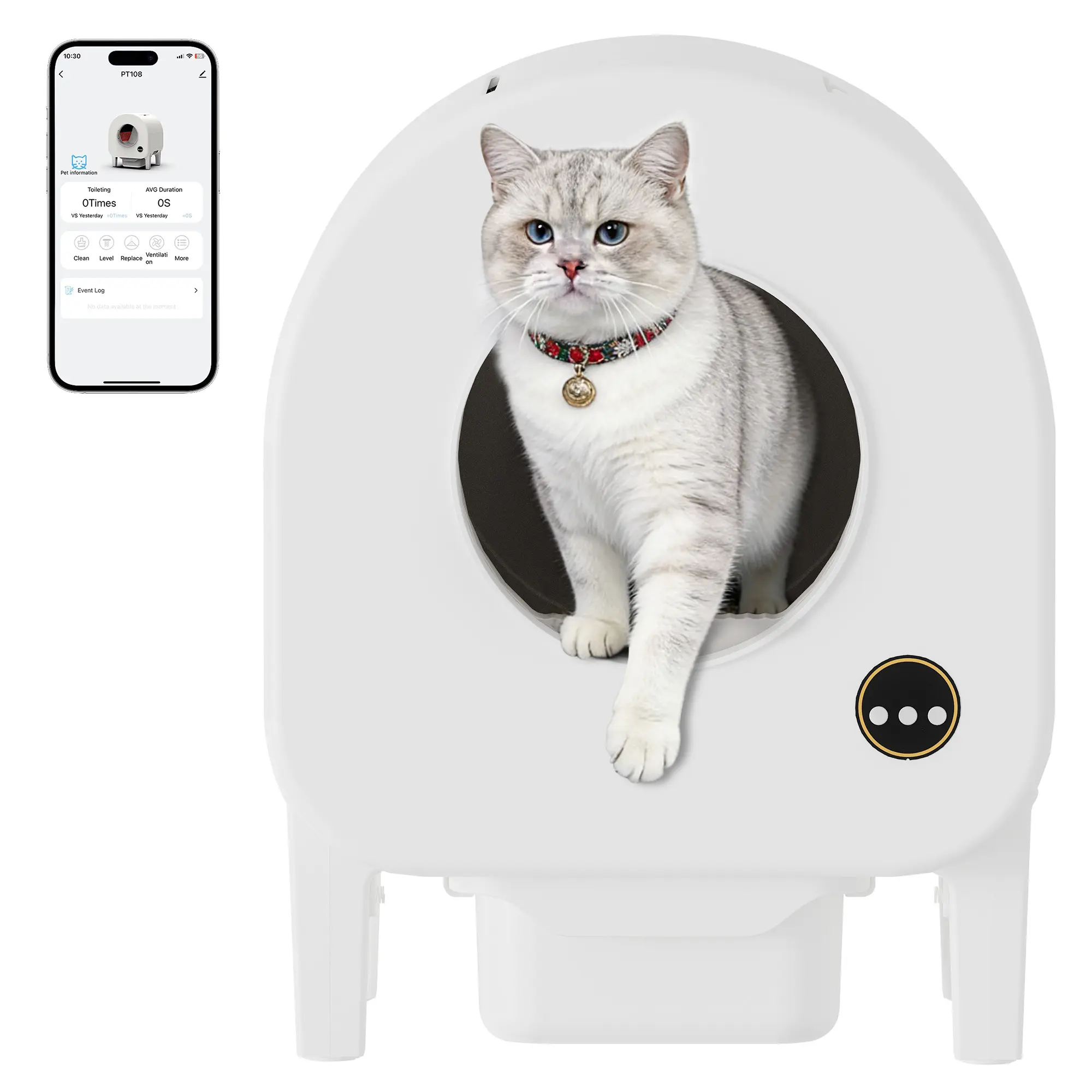 Smart Self Cleaning Cat Litter Box with App Control, Dual Safety System and Odor Removal, Automatic Waste Management for Multiple Cats