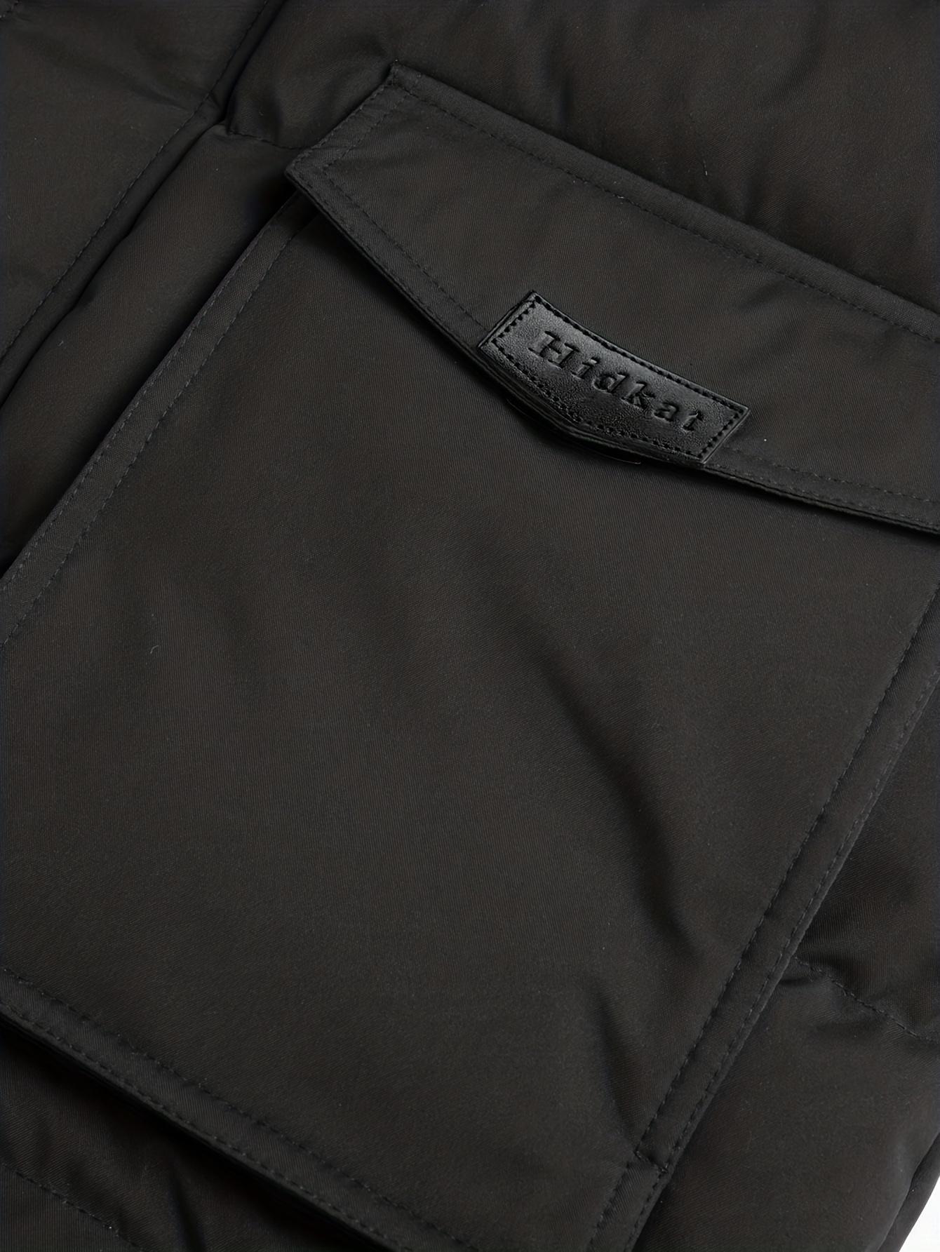 Large windproof and waterproof multi pocket parka coat American style outdoor style thick and cold resistant long down jacket