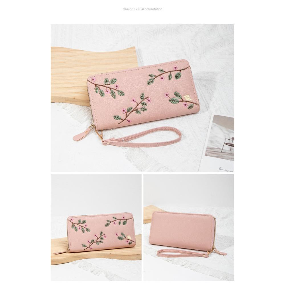 2026 Women’s Embroidered Floral Wallet – Multi-Card Organizer & Fashion Clutch Purse