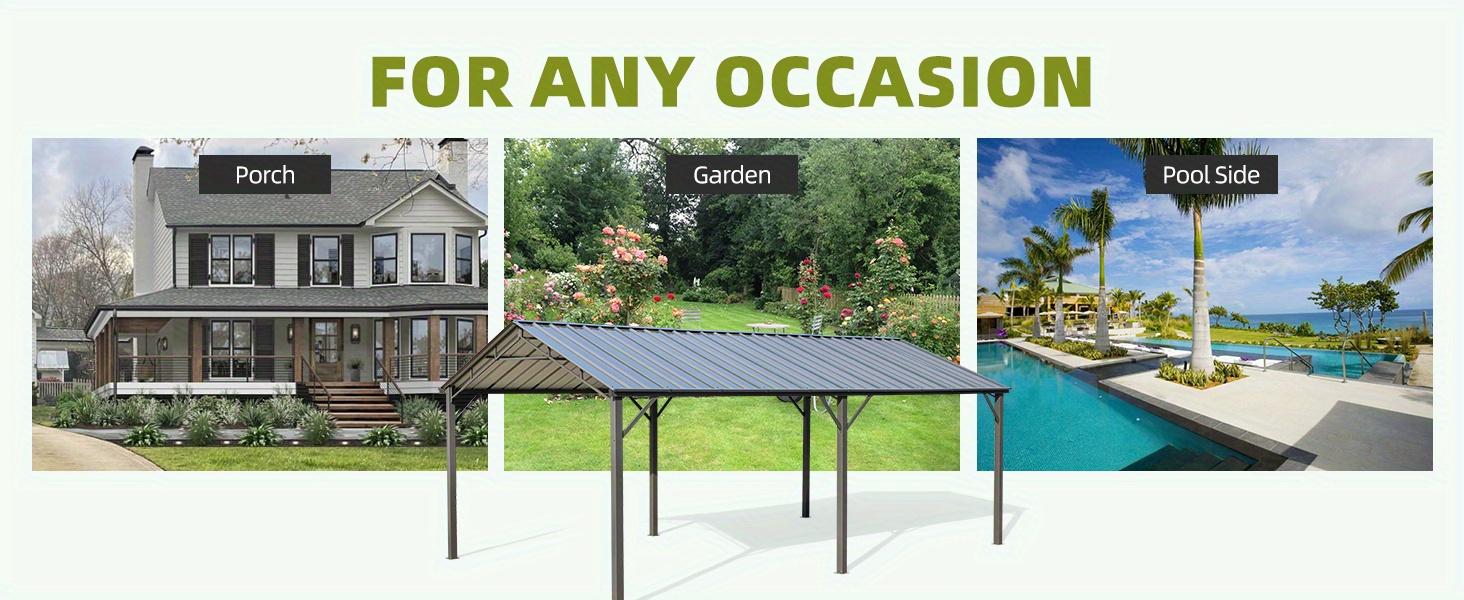 Metal Carport 10'x20' Heavy Duty, Multi-Use Shelter with Powder-Coated Steel Roof and Frame, Outdoor Carport Canopy Shelter for Car, Truck and Boat