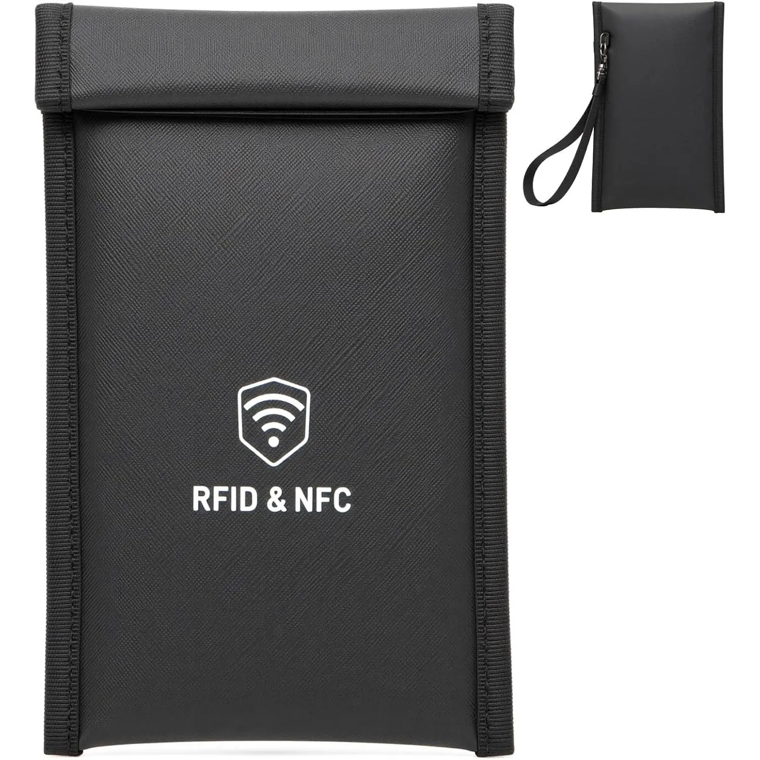 2 Pack Faraday Bags for Phones - [5G/Bluetooth/WiFi/GPS] Signal Blocker, Fireproof Waterproof Anti-Scratch | Detachable Wrist Strap, RFID Blocking Anti-Tracking PouchGift