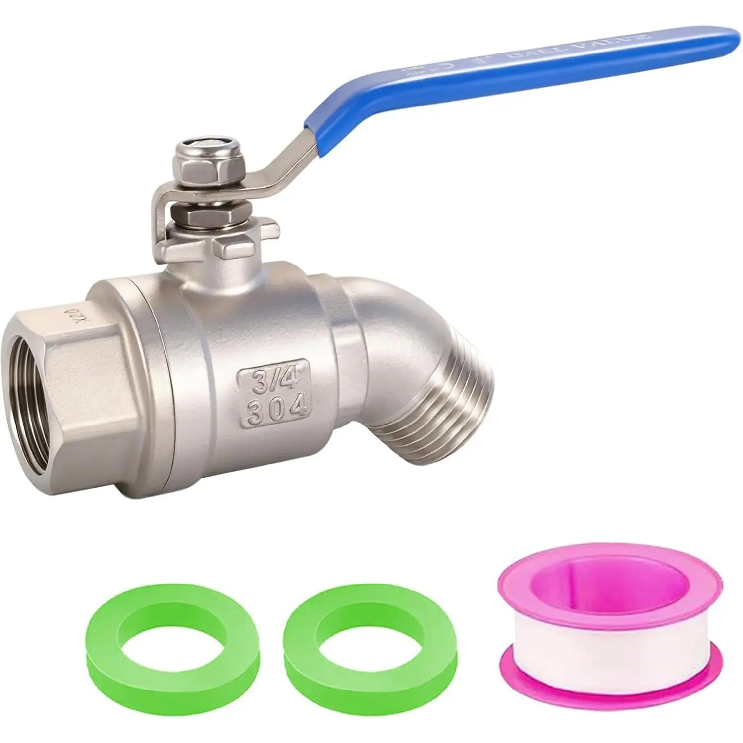 304 Stainless Steel Hose Bib, 3/4" Female NPT Thread x 3/4" MHT, Heavy Duty Outdoor Faucet,  Outdoor Spigot, High Flow Water Spigot