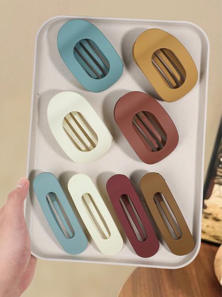 8pcs Matte Anti-Slip Large Hair Clips for Women, Suitable for Thick & Thin Hair, Daily Use Decorative Strong Hold All-Day Comfort, Hair Claws Set