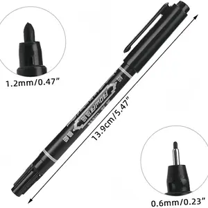 A set of 4 double-ended markers - oily material, fast drying, anti-fading, smooth writing, double-ended design can achieve both thin and thick lines
