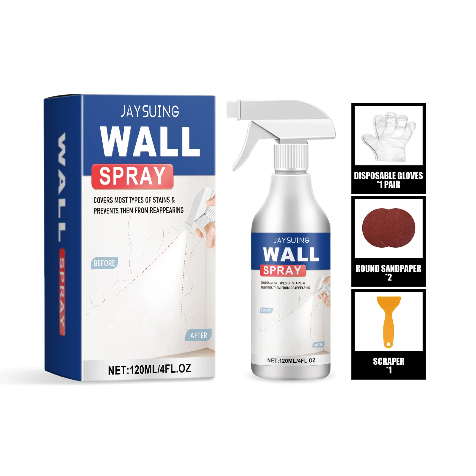 Wall Renovation Spray Paint - Stain-Removing, Waterproof, Sun-Resistant, Defect-Concealing, Adhesion-Enhancing Home Care Formaldehyde Remover, Conceals Defects, Enhances Adhesion
