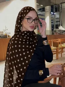 Fashionable Women's Polka Dot Headscarf, Lightweight Breathable Casual Bali Silk Digital Print, Elegant Multi-Use Scarf, All Seasons Gift