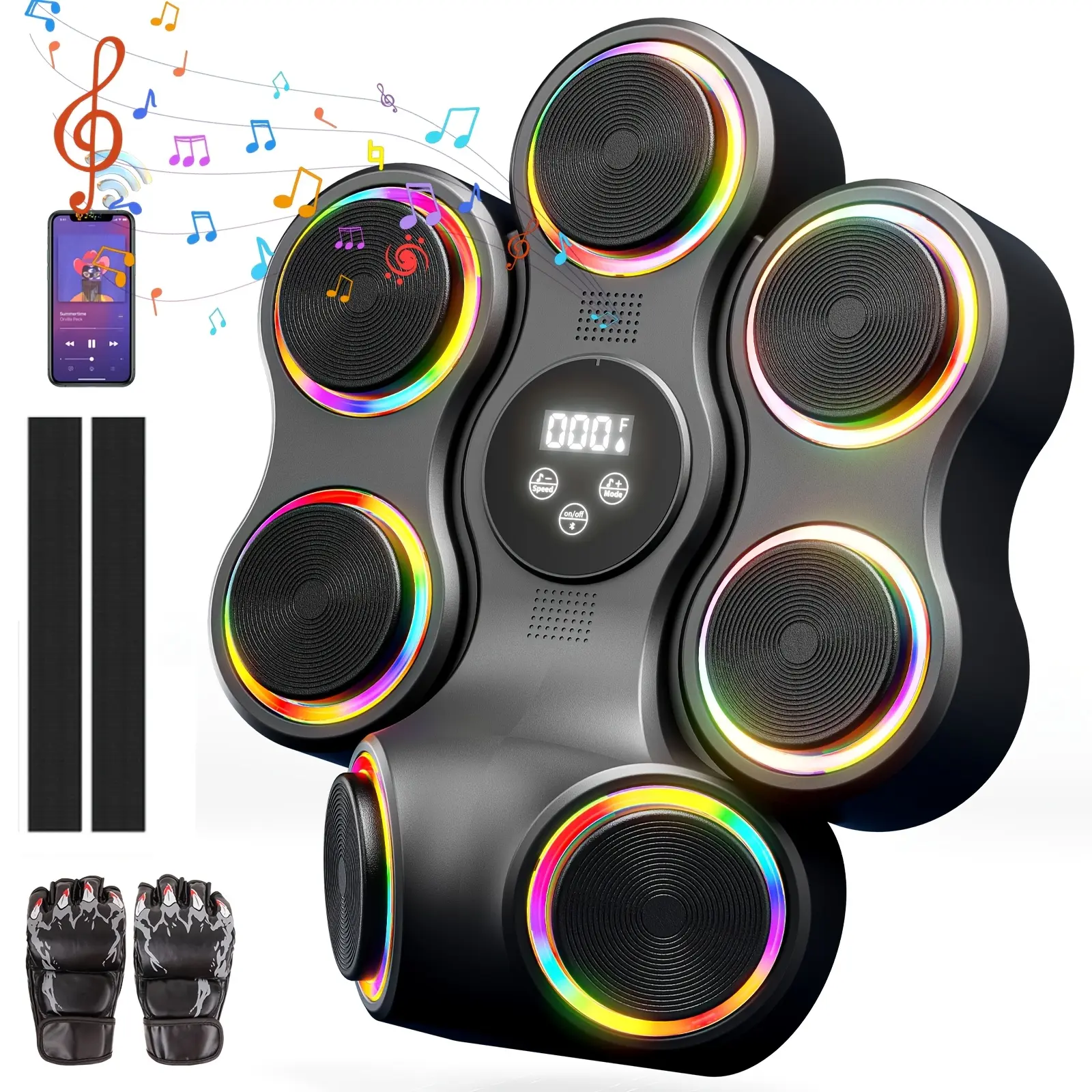 Music Boxing Machine for Adults with Boxing Gloves, Wireless Smart Boxing Training Machine, Wall Target Punching Workout, for Home, Office, Gym, Fun Fitness Equipment Boxing Gym Equipment