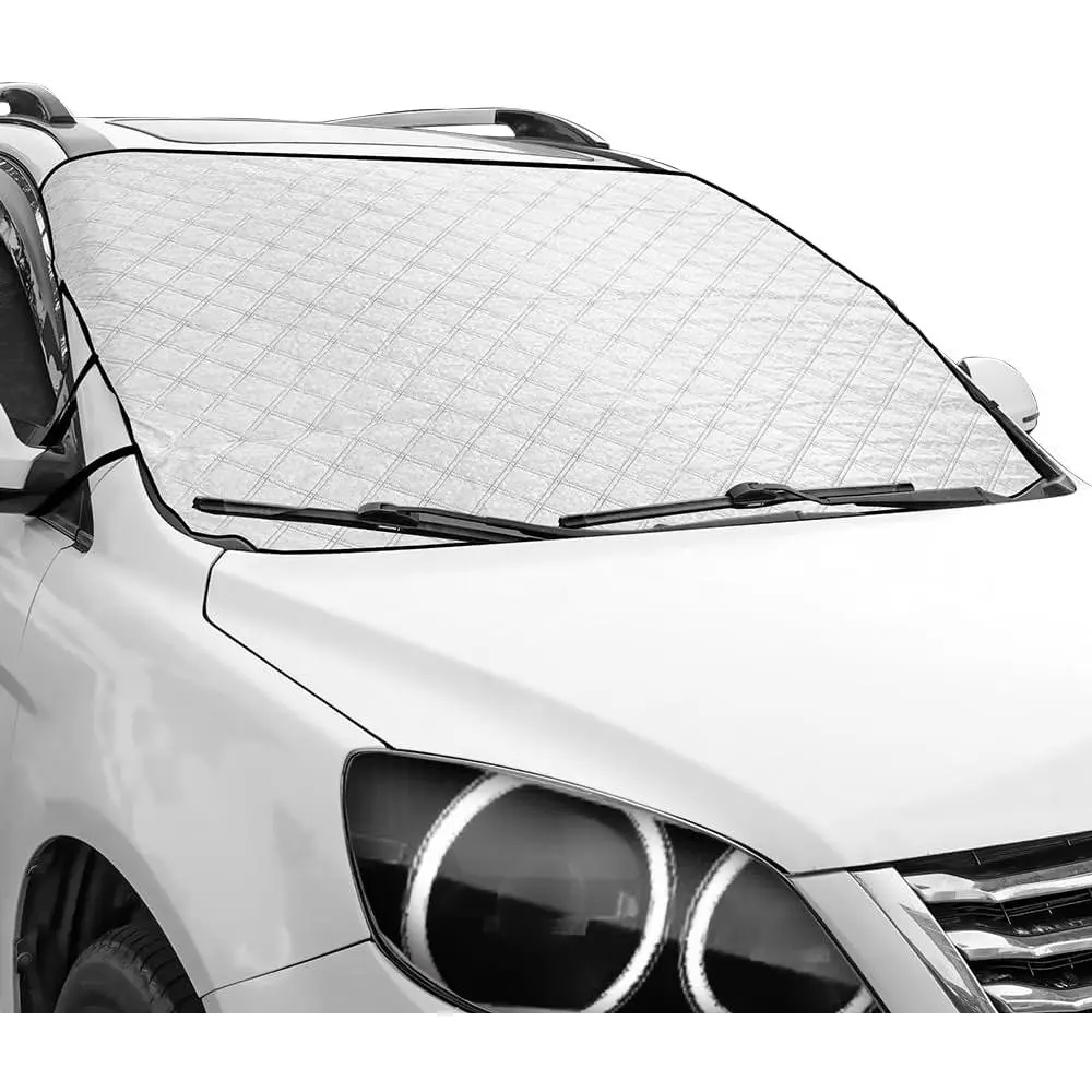 Car Windshield Snow Ice Cover, 57"×38.5", 4-Layer Protection Front Window Winter Frost Cover Fits Most Cars SUVs Trucks Vans