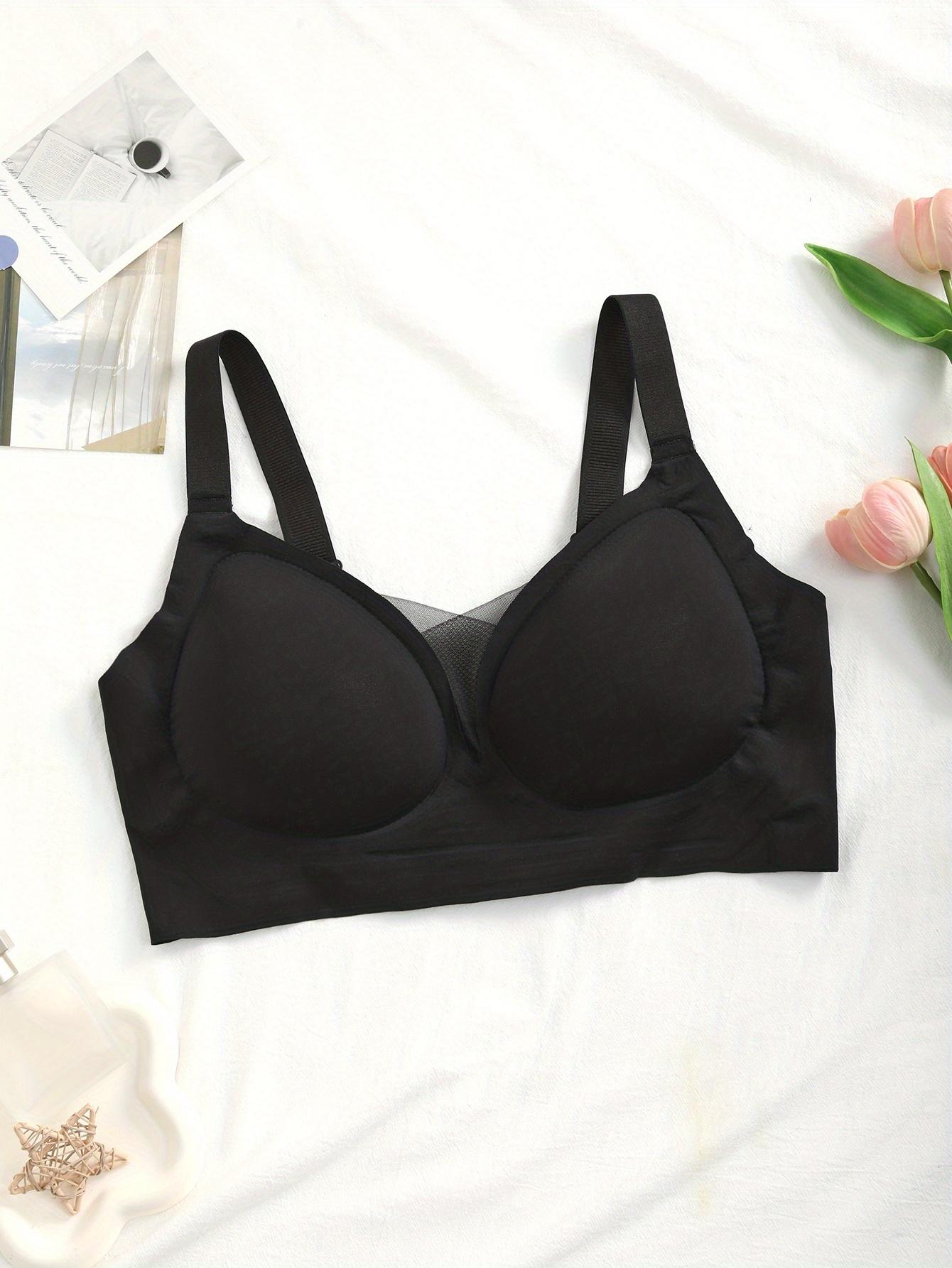 Plus Size 4-Pack Wireless Bras, Adjustable Shoulder Straps, Fit Chest Curve, Soft & Skin-Friendly Fabric, Lace Breathable Bras for Yoga, Running & Fitness