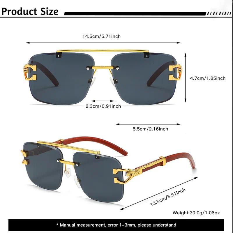 Fashion Rimless Luxury Brand Pilot Sunglasses Men Square Driving Eyewear Women Outdoor Driving Eyeglasses Sun Sunglasses