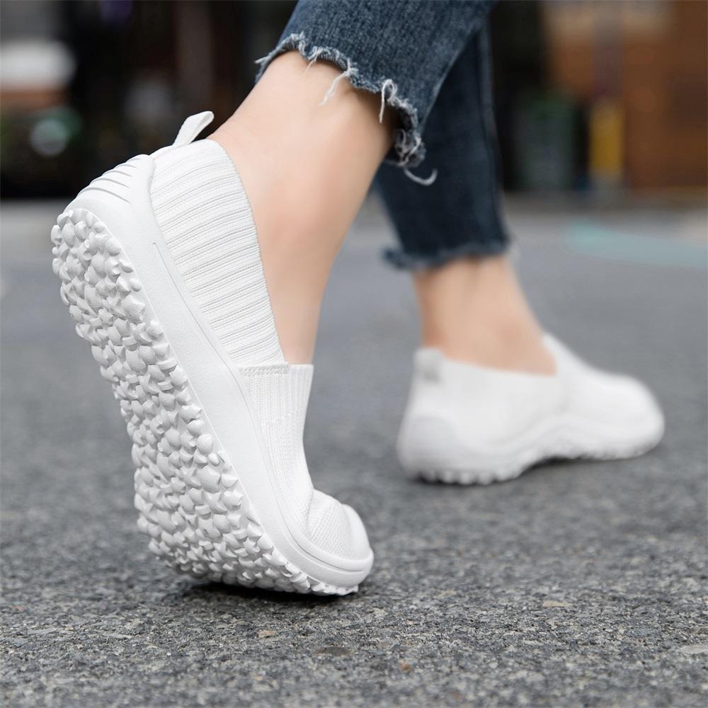 Women's Slip-On Barefoot Flats Casual Fashion Comfortable Shoes Lightweight Breathable Knitted Material Zero Drop Anti-slip Sole Minimalist Walking SpringStatements