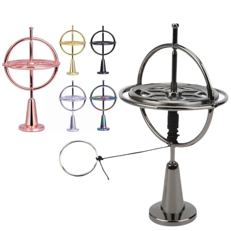 Colorful Exquisite Anti-Gravity Metal Balance Gyroscope, 10.4 * 7.5 * 7.5Cm Rotates Stress-Reducing Fidget Toy for Adults & Children, Desktop Classic Novelty Toy