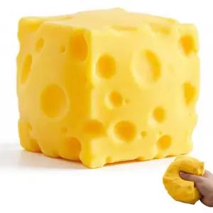 Soft Cheese Block Stress Relief Toy, Sensory Toy, Soft Tpr Material, Ideal for Adhd and Autism Kids, Perfect Gift for Adults and Children