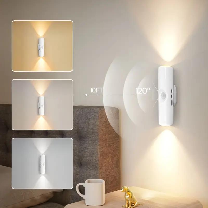 USB Rechargeable Motion Sensor Wall Light, Led Wall Light, 3000K-6000K Wall Mounted Night Light, Magnetic Wall Light for Wardrobe, Bathroom, Closet, Hallway, Toilet #GLOBAL PICKS