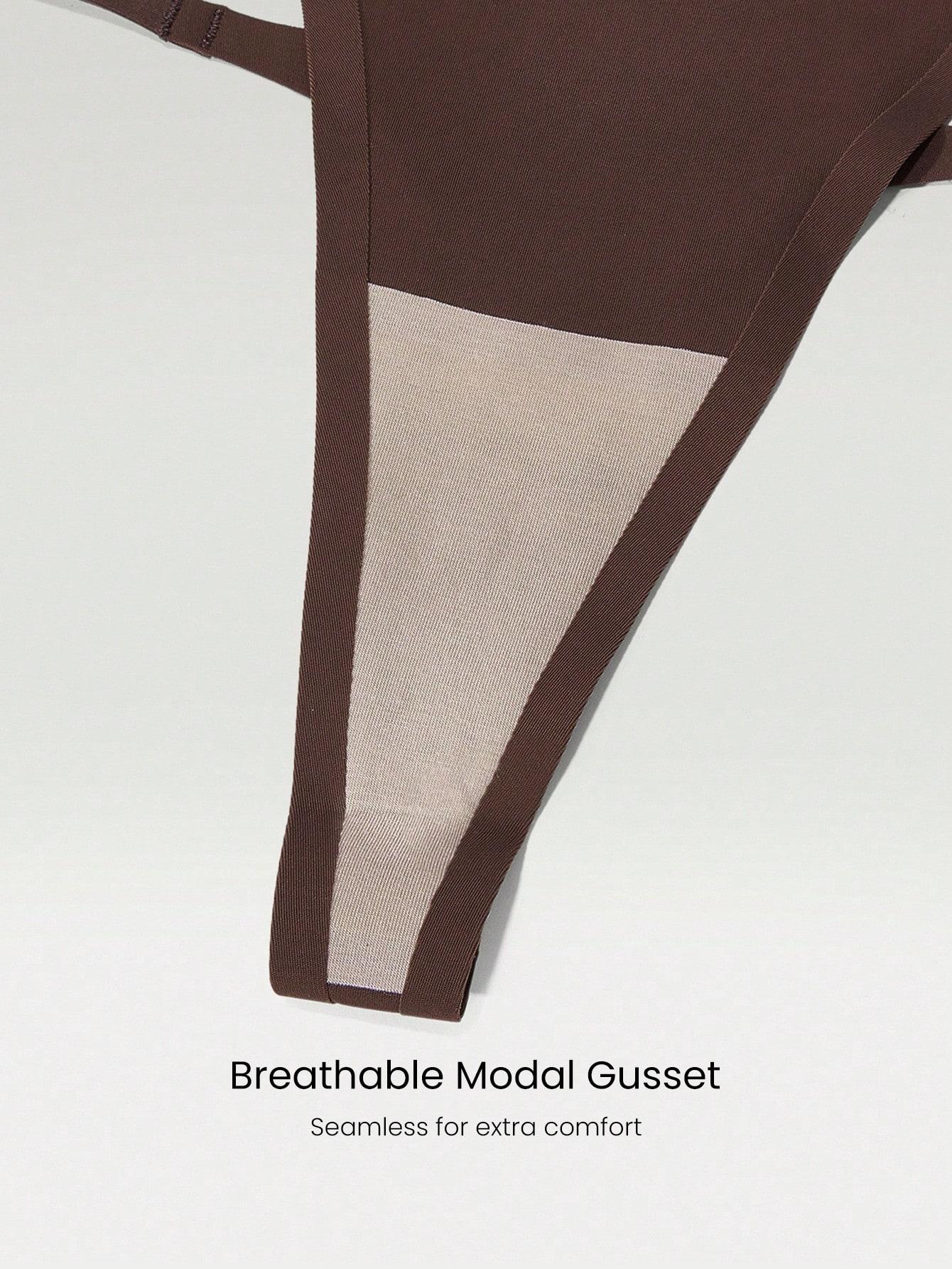 GLOWMODE 2-Pack Lightweight Invisible Flex Seamless Fit Mid-Rise Waist T-String No-Show Thong Underwear Daily Casual Wear