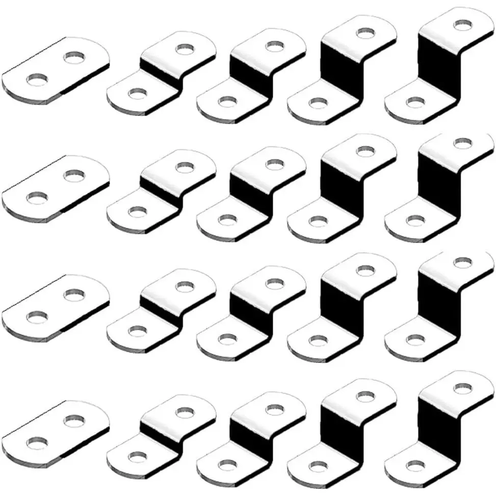 Offset Canvas Clips for Picture Framing  Small Sizes, 10 Each 0/0", 1/8", 1/4" 3/8" 1/2", 10 count Each Size Packed with 100 Screws