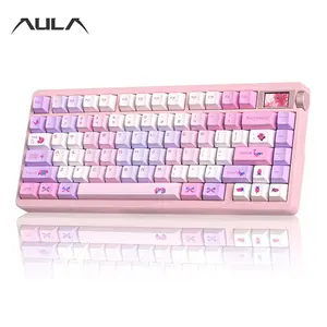 Aula Nova 75 Gaming Mechanical Keyboard, Triple Mode 80 Keys, Hot Swappable, HD Smart Screen with Knob, RGB Lighting, Compatible Windows/MAC/iOS, USB-C/ BT/ 2.4GHz, Lighted Mechanical Keyboard