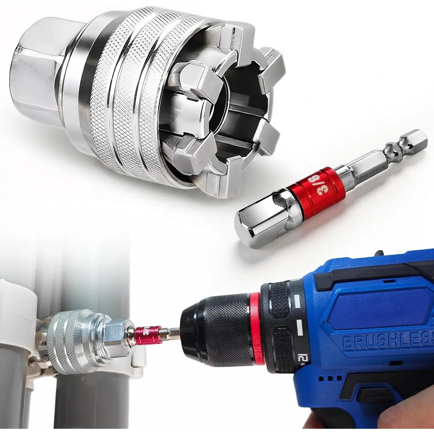 Multi-Function Universal Socket Wrench Tool - Universal Maintenance Tool, Adjustable Universal Socket Wrench, Universal Socket Tool for 3/8" Drive Ratchet Torque Wrench & Power Drill (Connecting rod random color) Fathers Day Gift