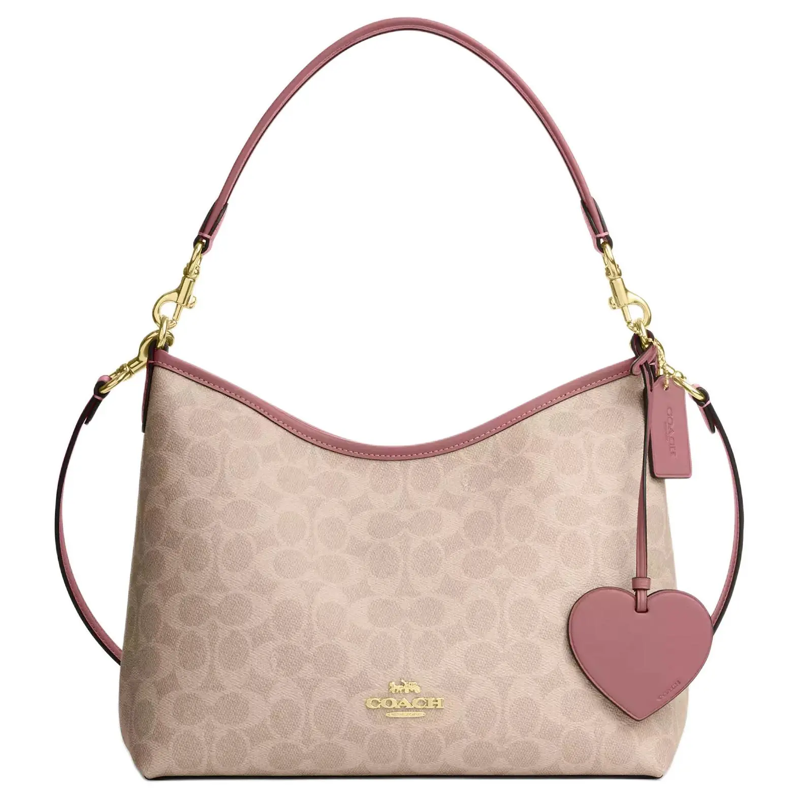 COACH Valentine's Limited Edition Laurel 31 Crossbody Bag for Women – Saddle Tan and Asphalt Leather