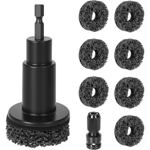Wheel Hub Cleaning Tool, Hub Resurfacing Kit, Brakewheel Stud Cleaner With 7 Pads,  For  Removing Rust From Studs And  Discs, Supports Electric Drills And 1/2-Inch  Wrenches