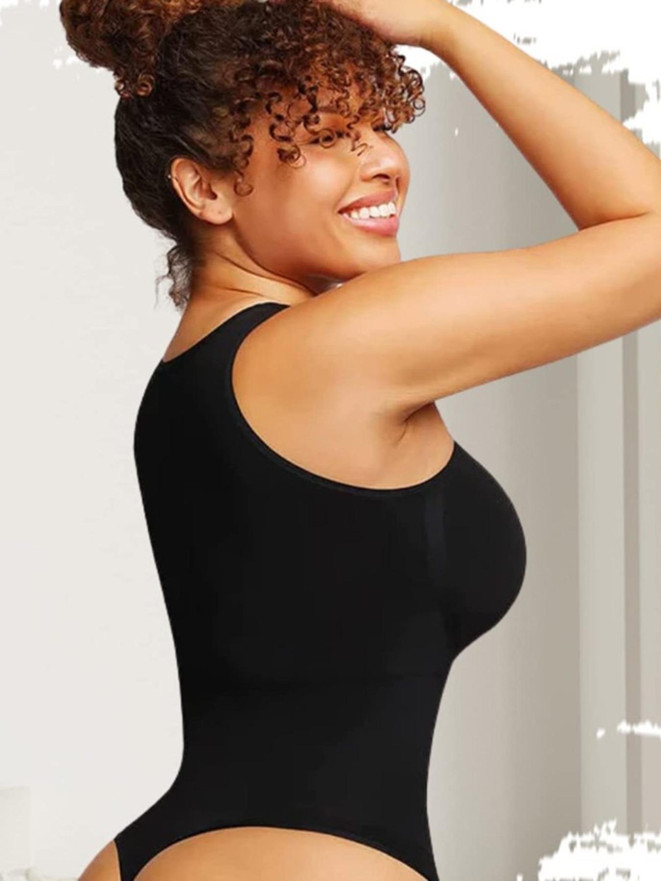 Women's Solid Round Neck Bodysuit, Casual Sleeveless Tummy Control Breathable Compression Bodysuit for Daily Wear, Women's Shapewear Clothing for All Seasons