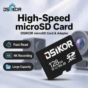 DSIKOR 128GB MicroSD Card, High-Speed Storage for Digital/Security Cameras,Camera, game machine, Smartphones, Speakers, Cameras, Tablets, GoPRO,Drones, Affordable Accessories
