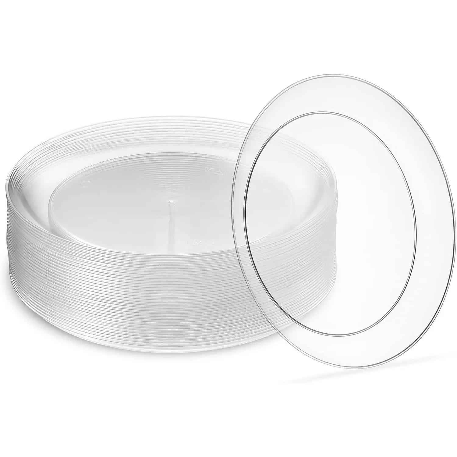 [6'' 40 Pack] 6'' inch  Heavy Weight  Clear Classy Disposable hard Plastic Dessert plates