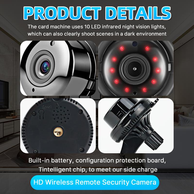 V380 WiFi Wireless Home Security 1080P HD Video Camera/Dome Camera/Night Vision/Home IP Camera/Motion Detection/Security Surveillance System/Mini Size, iOS/Android App - Cloud Service Available