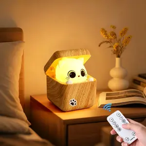 Interactive Cat Night Light with Remote Control, Voice-Activated Sleep Ambiance Lamp, Fun Hide-And-Seek Mode, Perfect Gift for Kids