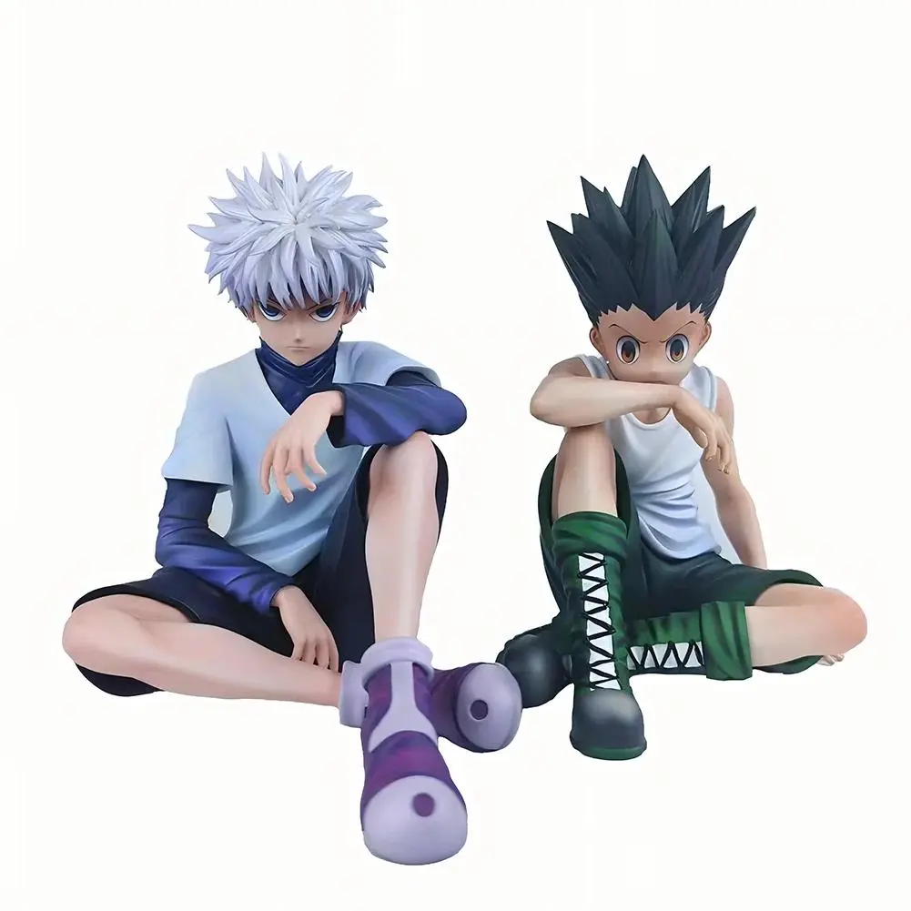Anime Killua Zoldyck & Gon Freecss Figure Models — 12cm PVC Sitting-Pose Hanging Ornaments (Gift-Ready)
