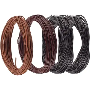 4 Colors 21.87 Yards 1MM Cowhide Leather String Lace Cord for  Making Round Thin Genuine Real Leather Cording Rope Braiding Strip Thread for Crafting Necklace Bracelets Wraps Beading