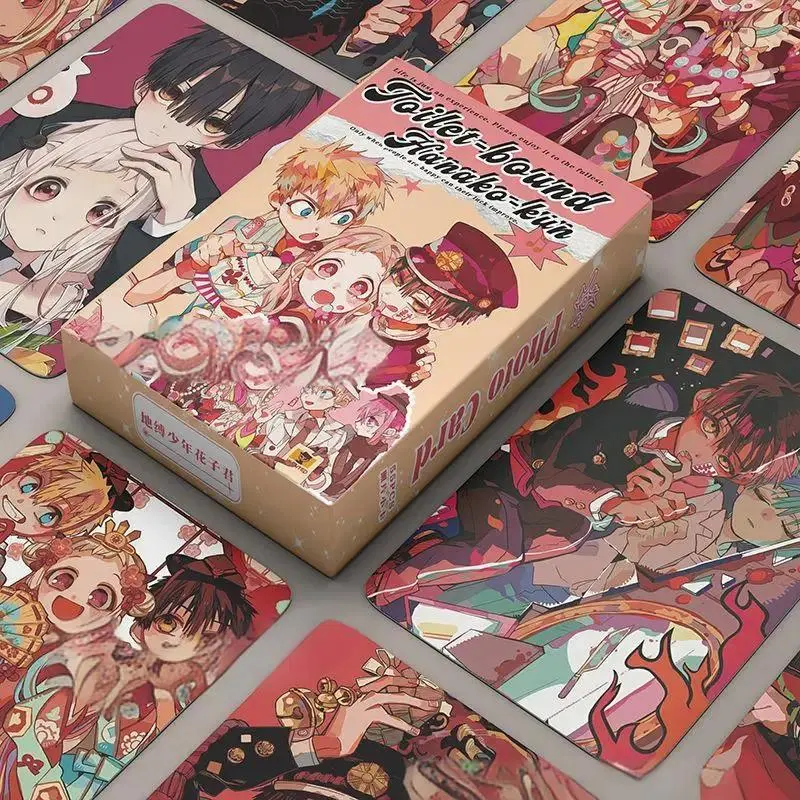55PCS Toilet-bound Hanako-kun Anime Laser Lomo Card - Japanese Manga Character Holographic Photo Cards