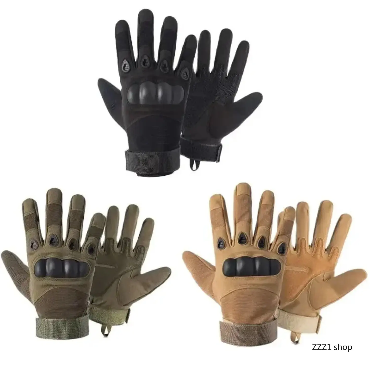 Tactical Full-Finger Gloves for Adults - Tactical Accessories, Multi-Functional, Heavy-Duty Impact Protection, Reinforced Palms, Wrist Guards, Breathable, Durable, for Offroad Cyclists, Hunting, Skiing - Sports & Outdoor Gloves