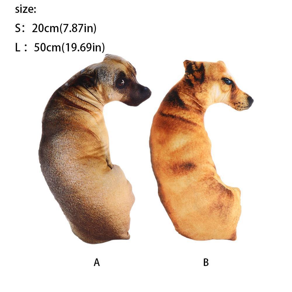 3D Lifelike Animal Cute Bend Dog Printed Throw Pillow Funny Dog Head Cosplay Children Favorite Toy Cushion for Home