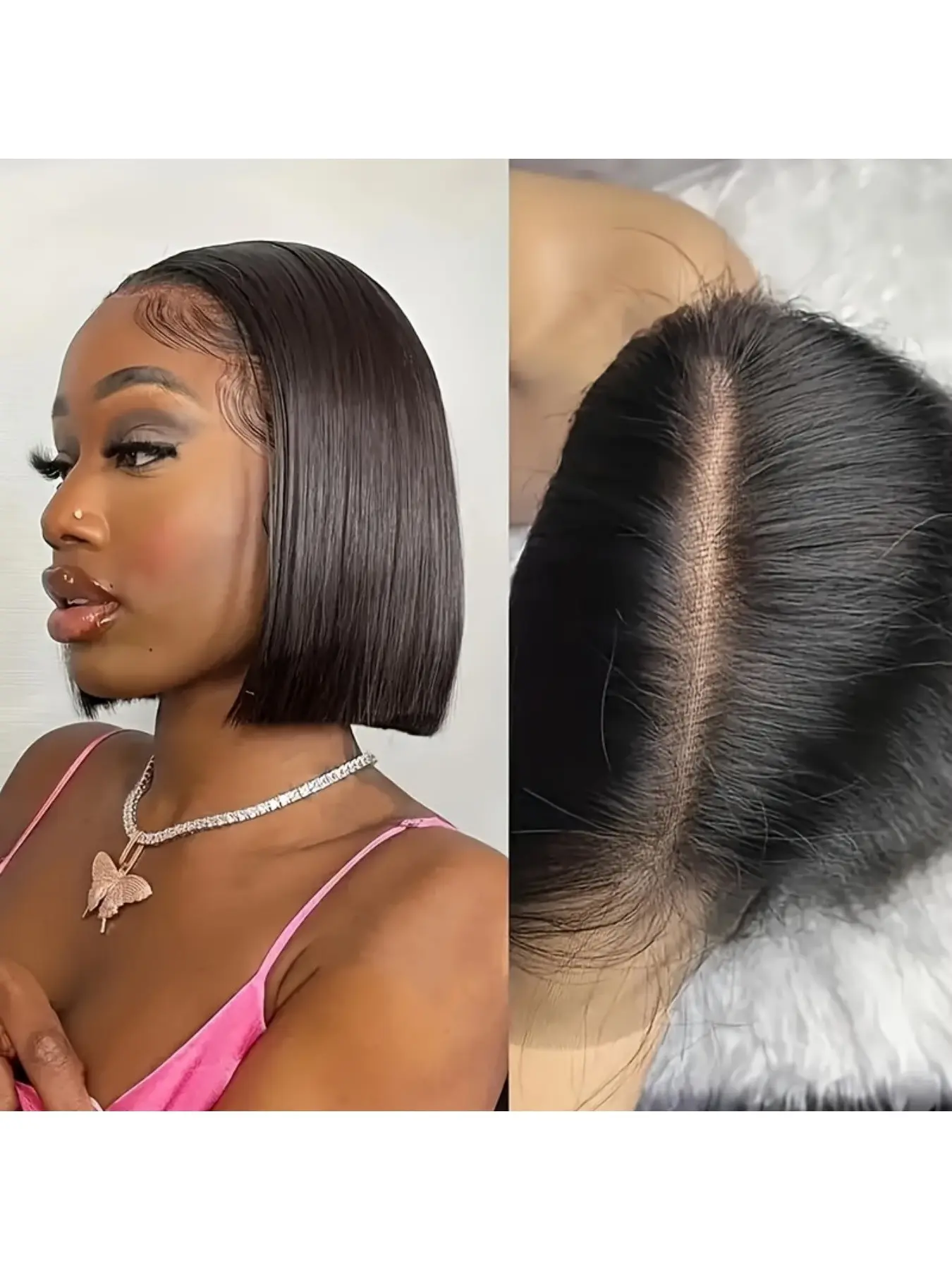 Short Straight Bob Brazilian Human Hair Wig 13x4 HD Transparent Lace Front 180 Density 12A Grade Pre Plucked Natural Hairline Natural Looking Sizes 8 To 16 Inches Women Wig High Density Wigs