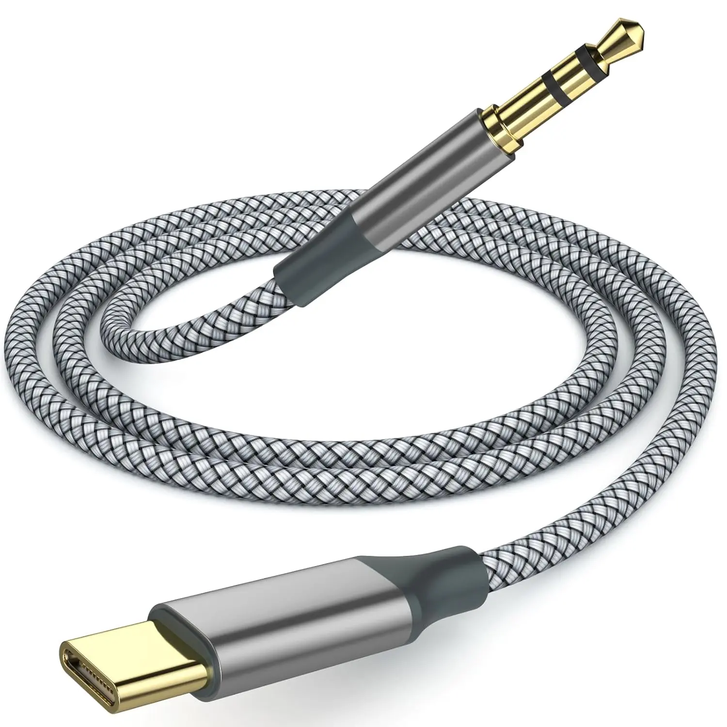 Henrety Aux to USB C Cable 6.5ft, Nylon Braided Hi-Fi Audio Cord for Car, Headphones, Speakers, Compatible with iPhone 15/16, Galaxy S23/S22/S21, Pixel, iPad Pro,Protective,Case,HDMI,Splitter,Ultra,Android Smart TV Box,tall,tripod,video,cap,,wifi,extender