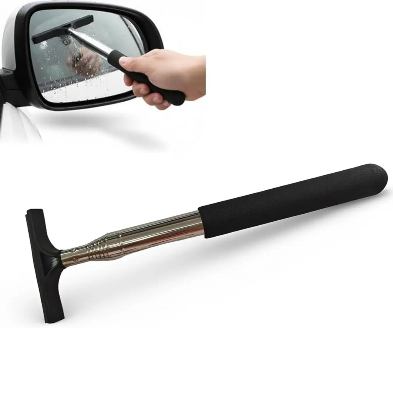 Retractable Car Mirror Wiper Wing | Windscreen Squeegees Car Rear View Mirror- Wiper | Mini Wing Mirror Squeegee Side Mirrors Squeegee for Bathroom Mirrors Windshields Shower Doors