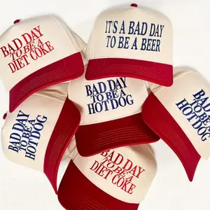 Bad Day To Be a Letter Embroidered Trucker Hat, Unisex Funny Novelty Adjustable Mesh Snapback Cap, Perfect Gift for Weekend Party Daily Wear for Men Women High Quality Hat