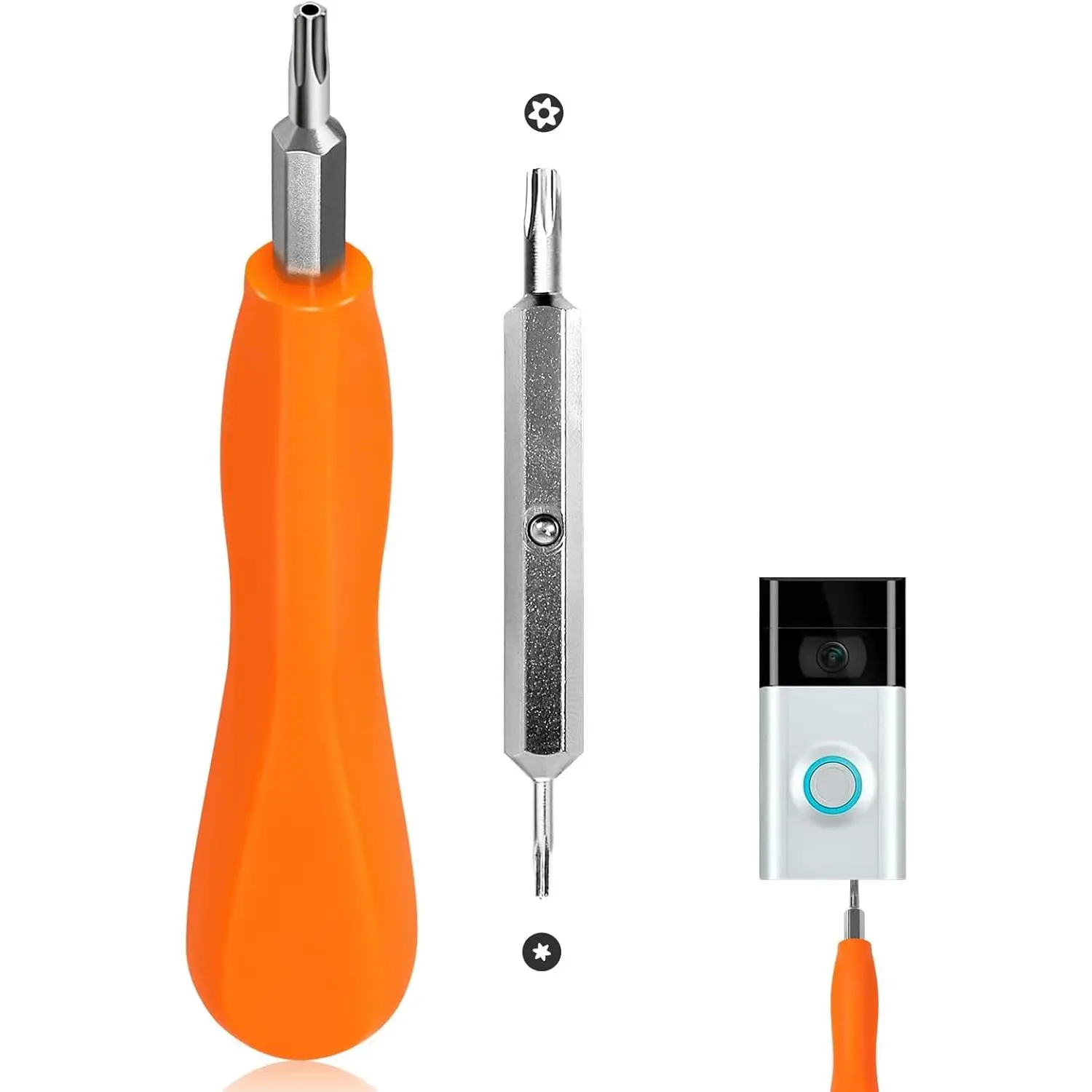 Doorbell Screwdriver Replacement for WiFi Password Reset and Battery Change,  T6 T15 Bit Screwdriver for Doorbell