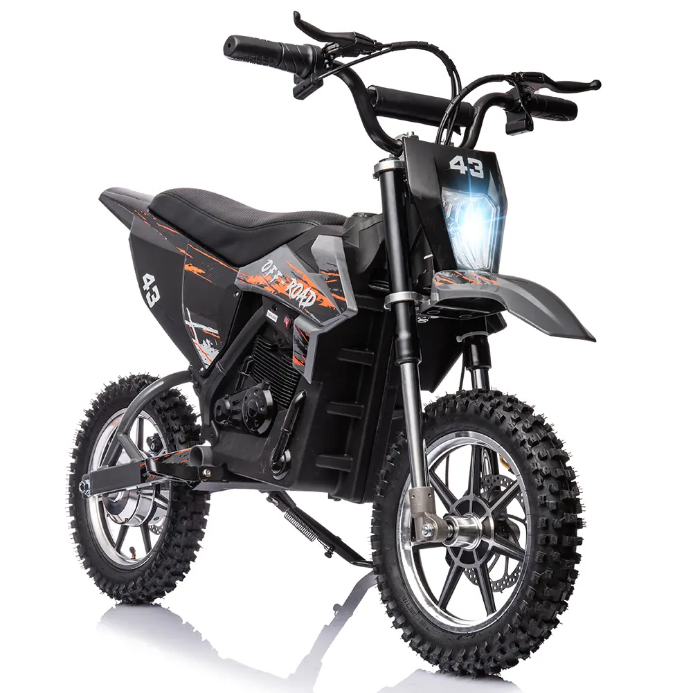 Kids Electric Dirt Bike - Road Motorcycle Ride-On Toy for Teens 14+ - LED Headlight, Leather Seat, Disc Brakes, Air-Filled Tires