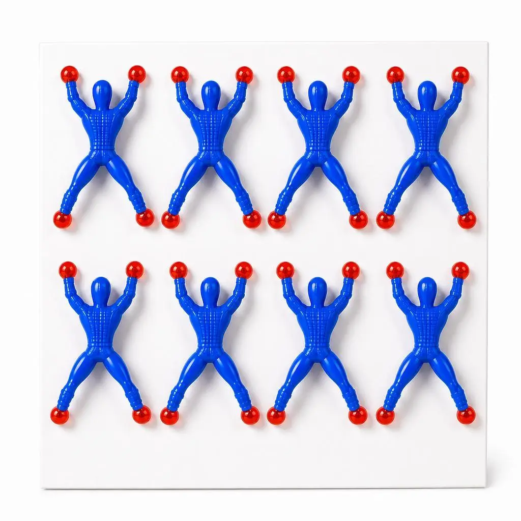 Spider-Man Wall Climber Toy - 8pcs Sticky Rolling Men for Kids, Gravity-Defying Jumping Sprites Stick to Walls & Glass, Fun Stress Relief Fidget Toy & Party Favors, Automatically Flips Down