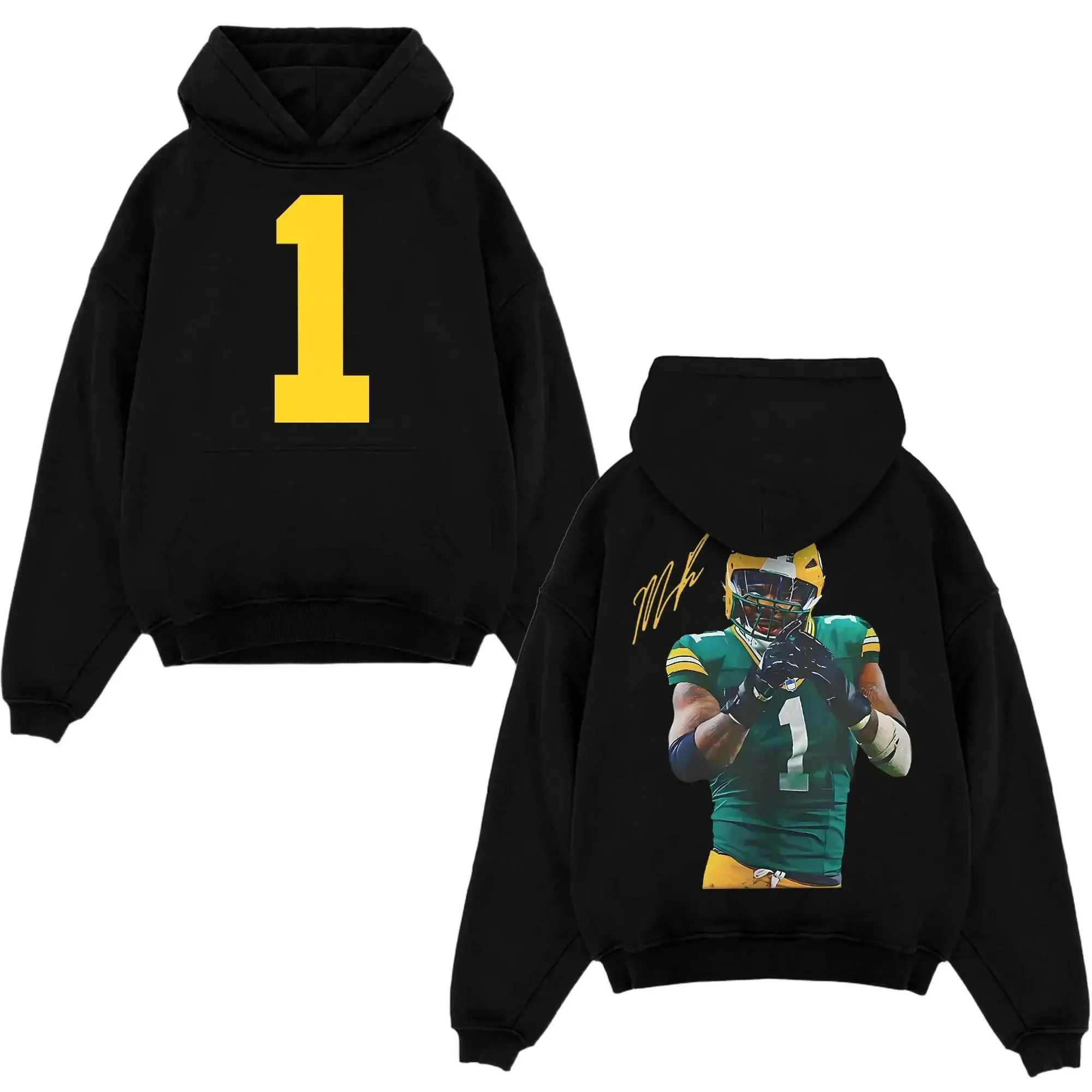 [Sale Up To 50%] Unisex Micah Parson Cotton Prenium Hoodie, Football Player Apparel, Packer Team Game Day Outfits, American Football Graphic Shirt, Gift For Football Fans