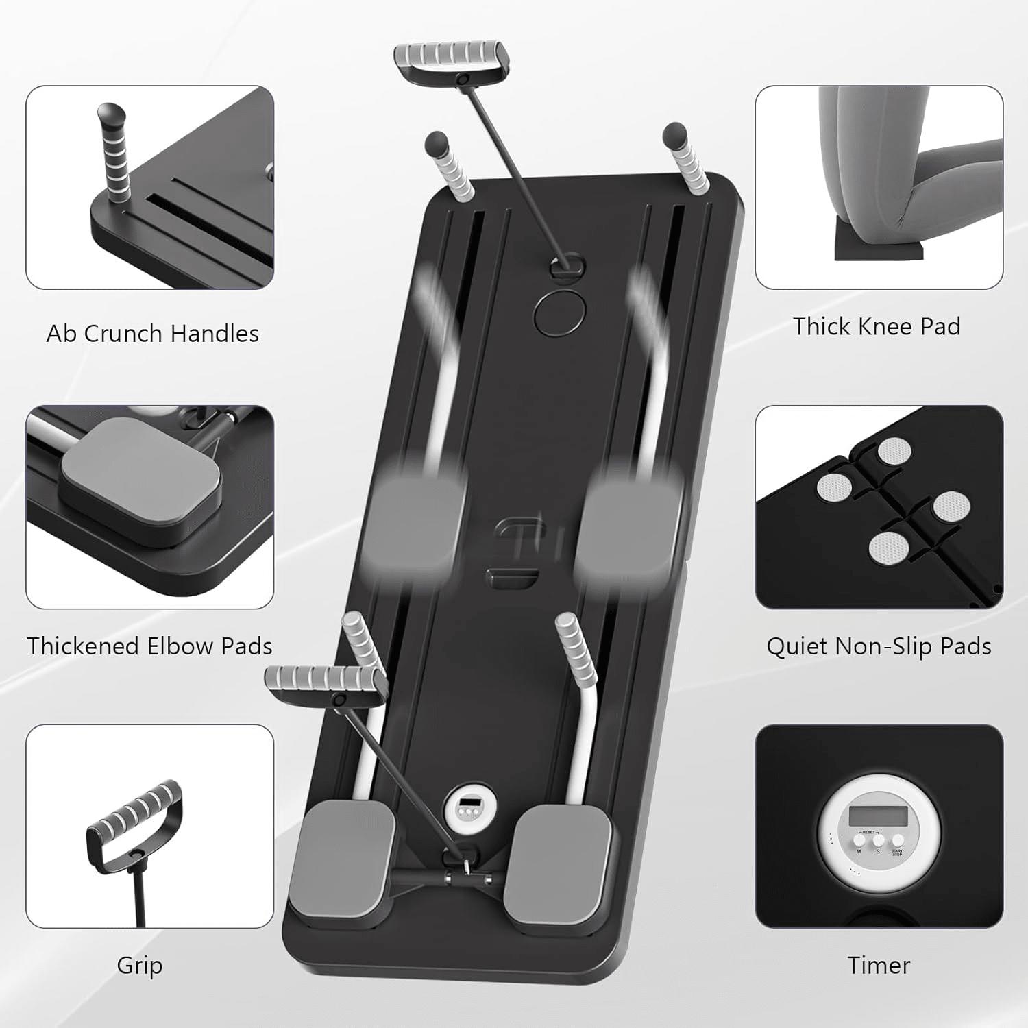 Multifunctional Abs Exercise BoardFoldable Home Pilates Exerciseboardequipped With Kneeling Pads Andtimers For Abdominal And Corestrength Training Multi-Functional Ab