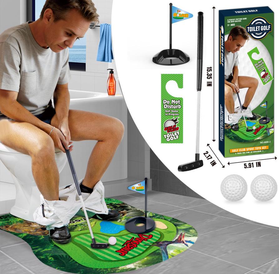 Toilet-based technical toilet golf scene leisure entertainment sports toy toilet mini set
